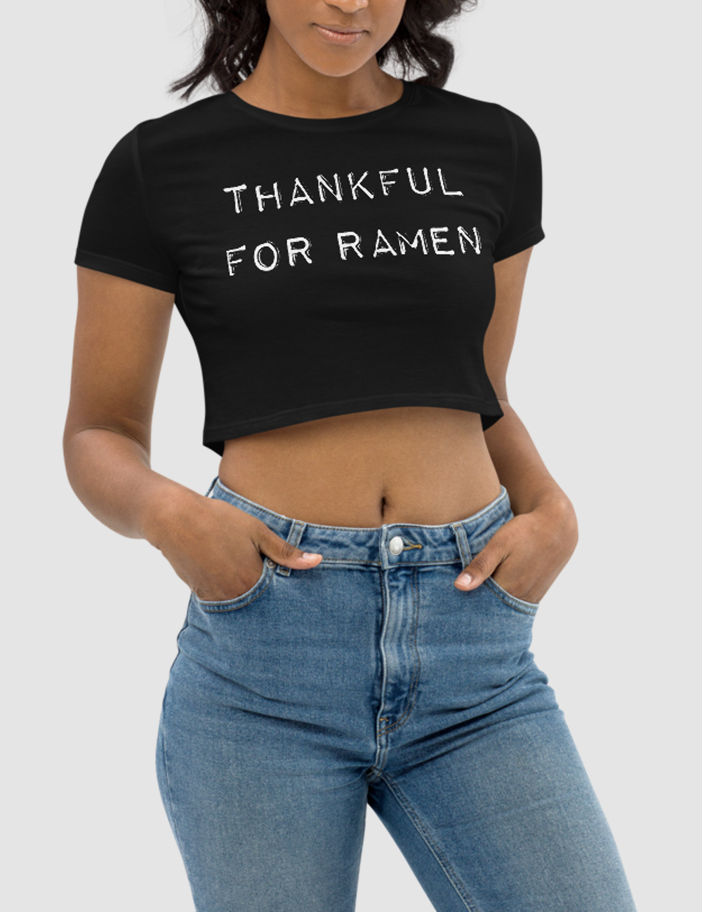 Thankful For Ramen | Women's Crop Top T-Shirt OniTakai