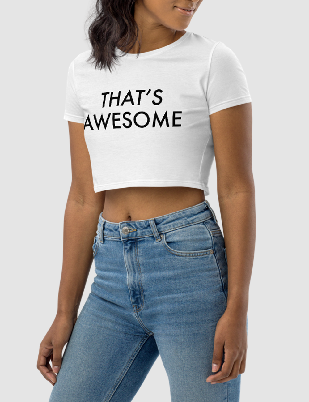 That's Awesome Women's Fitted Crop Top T-Shirt OniTakai