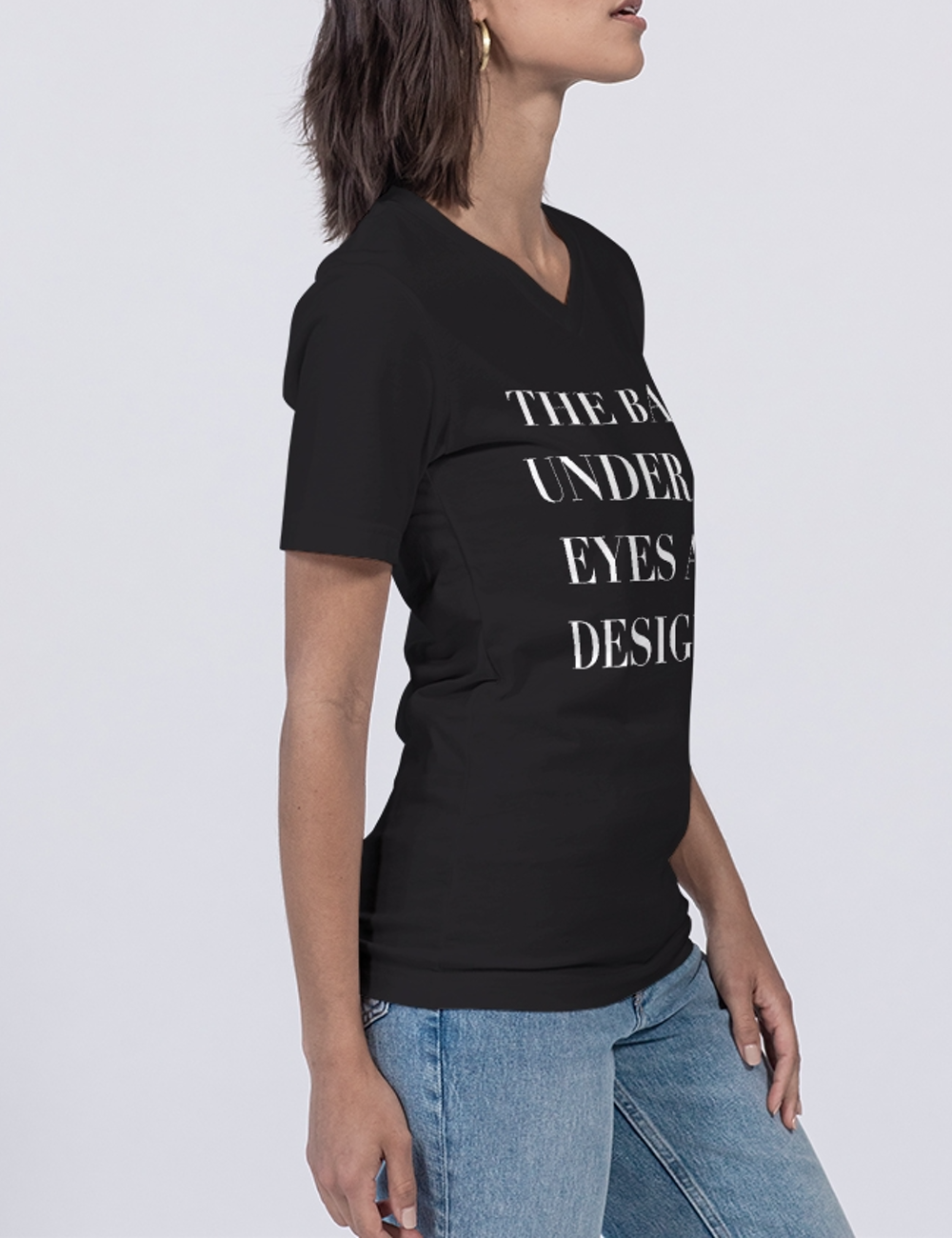 The Bags Under My Eyes Are Designer Women's V-Neck T-Shirt OniTakai