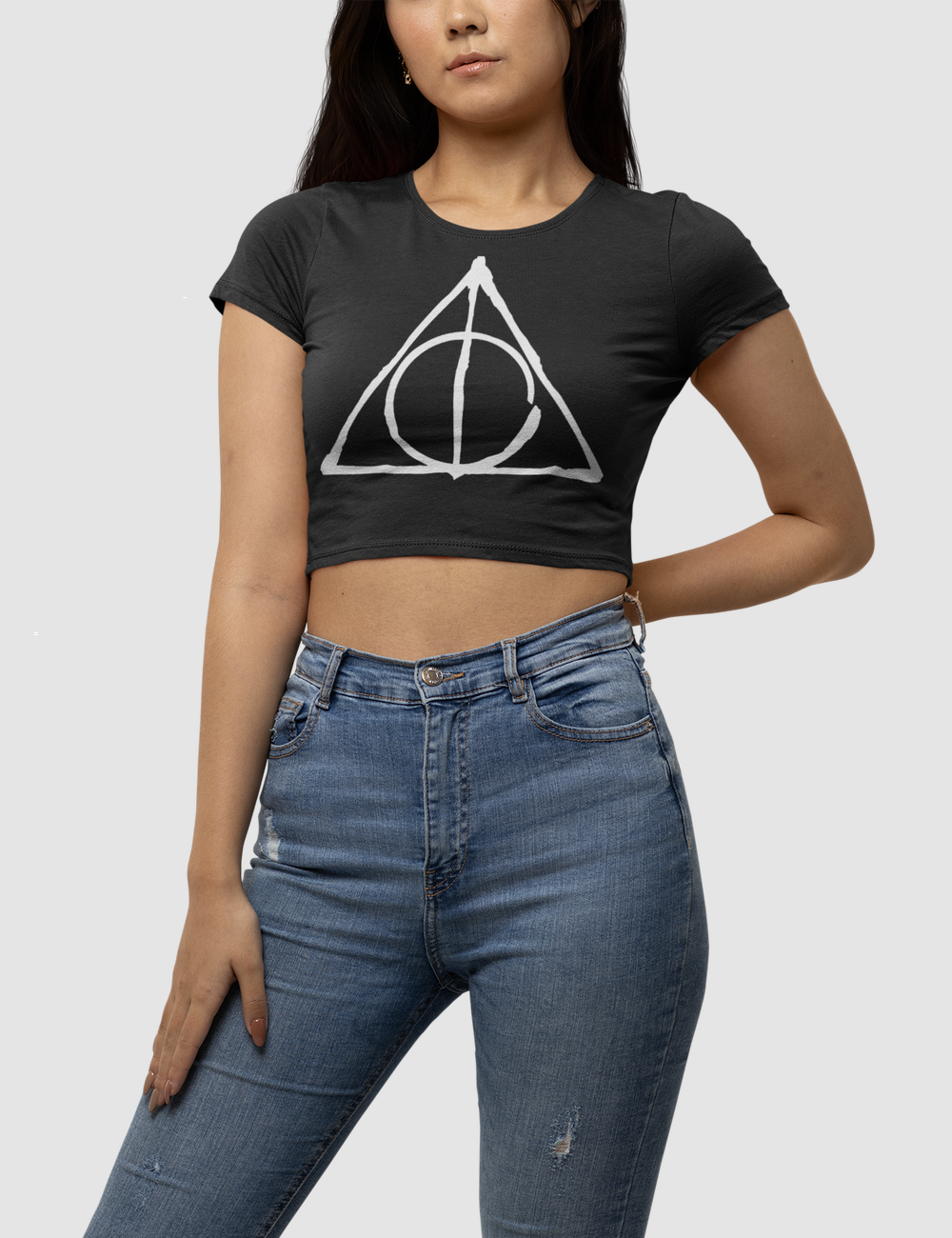 The Deathly Hallows Women's Fitted Crop Top T-Shirt OniTakai