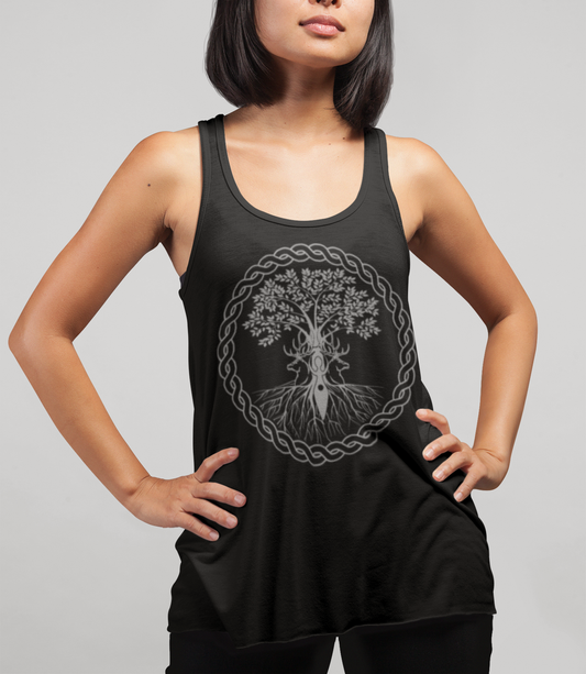 The Great Tree Of Life Women's Cut Racerback Tank Top OniTakai