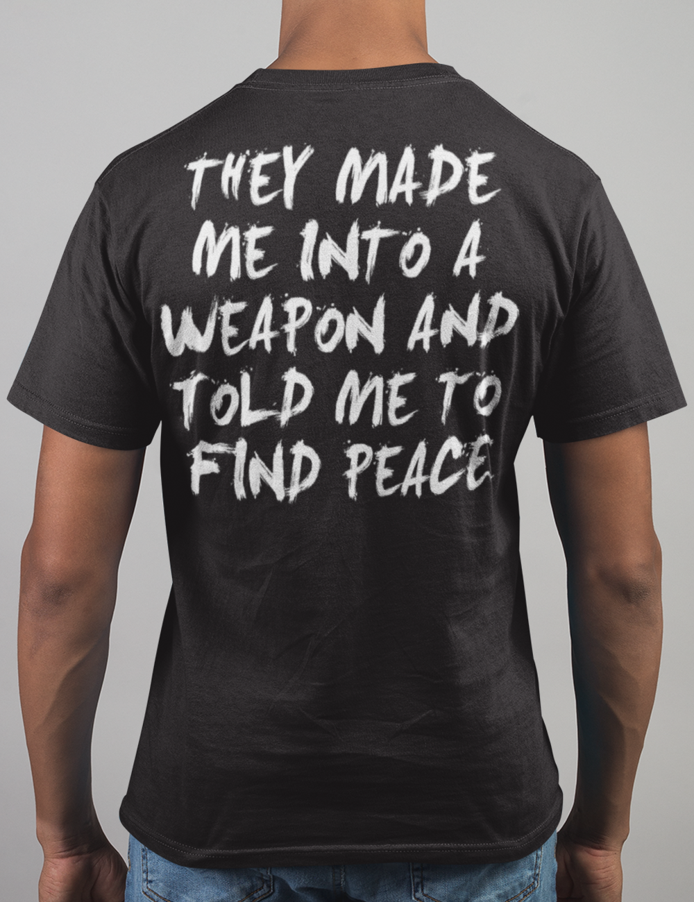 They Made Me Into A Weapon | Back Print T-Shirt OniTakai