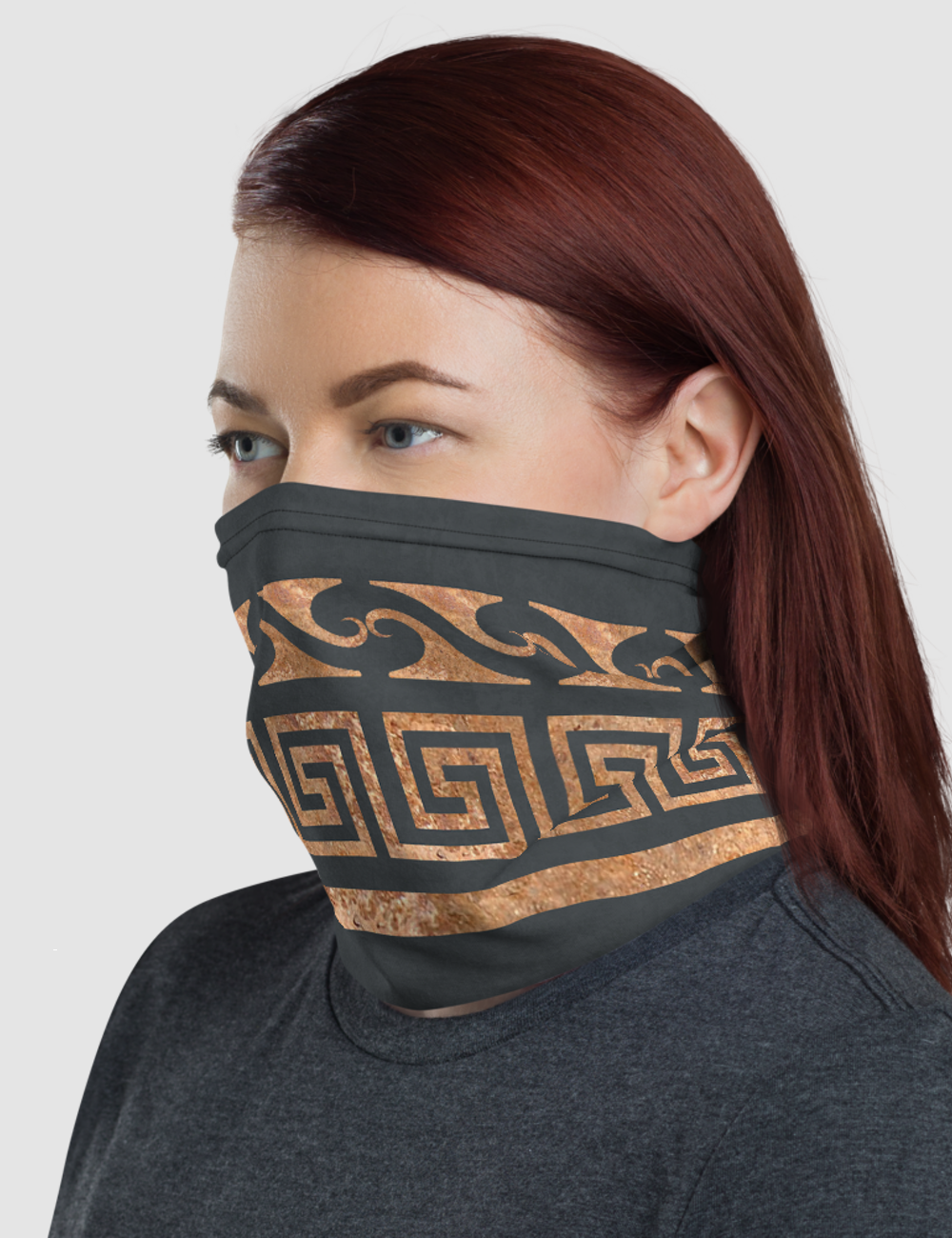 Thick Rustic Gold Ionic Belt | Neck Gaiter Face Mask OniTakai