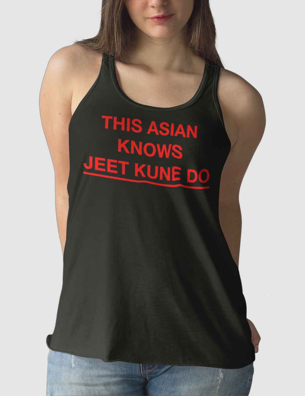 This Asian Knows Jeet Kune Do | Women's Cut Racerback Tank Top OniTakai