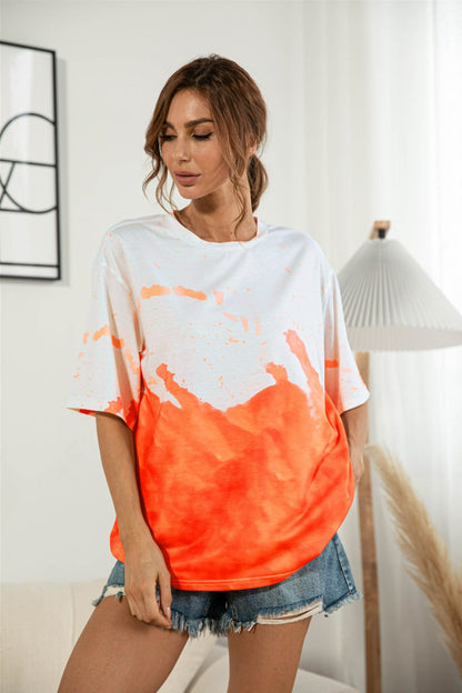 Tie-Dye Round Neck Tee Shirt OniTakai