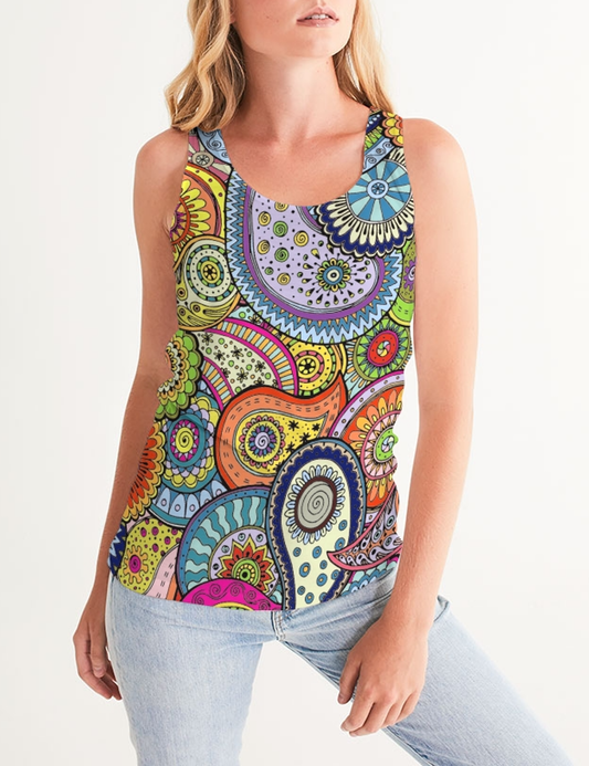 Tropical Paisley | Women's Premium Fitted Tank Top OniTakai