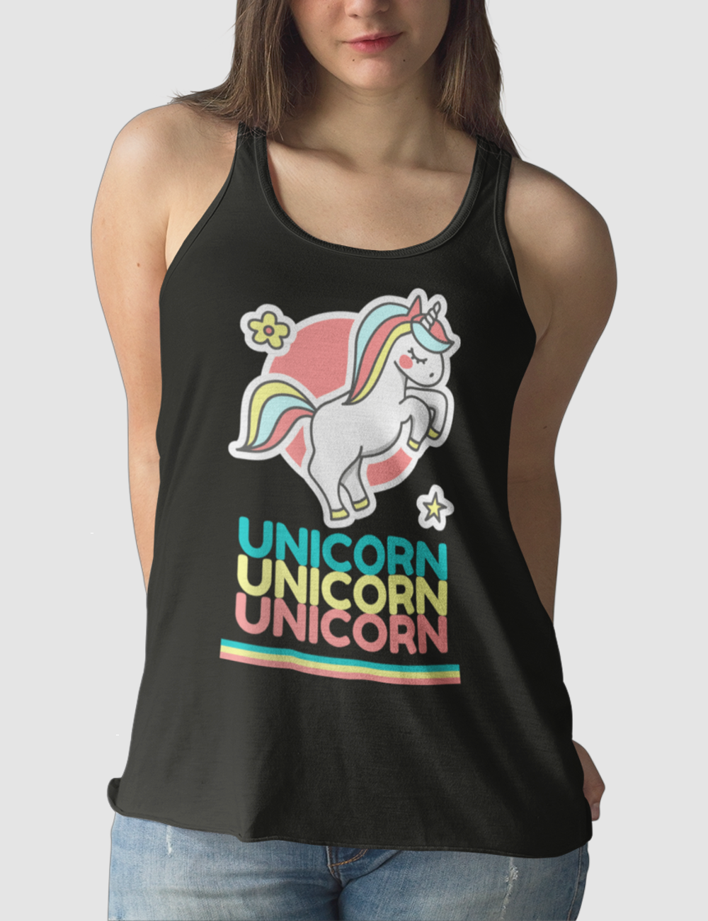 Unicorn Unicorn Unicorn | Women's Cut Racerback Tank Top OniTakai