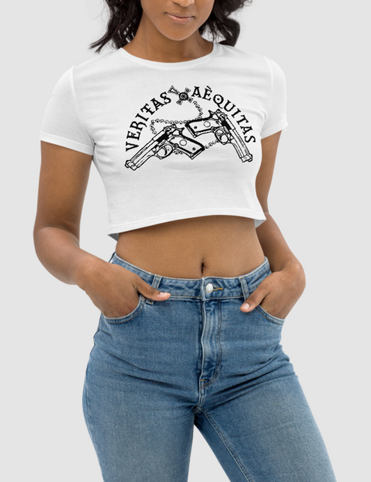 Veritas Aequitas | Women's Crop Top T-Shirt OniTakai