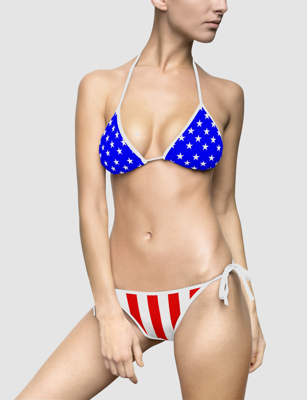 Vibrant American Flag | Women's Triangle String Bikini OniTakai