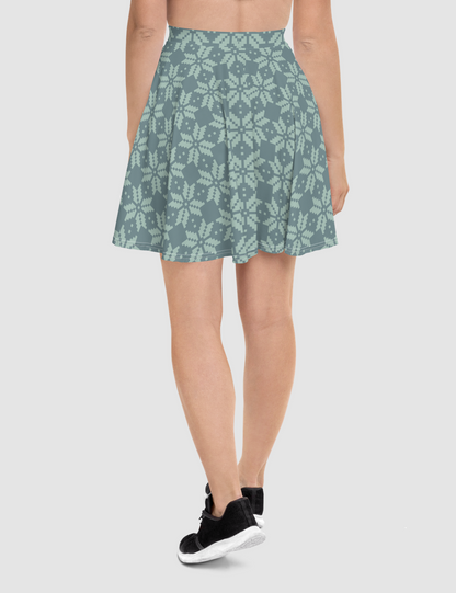 Vintage Aquamarine Plaid Festival | Women's Skater Skirt OniTakai