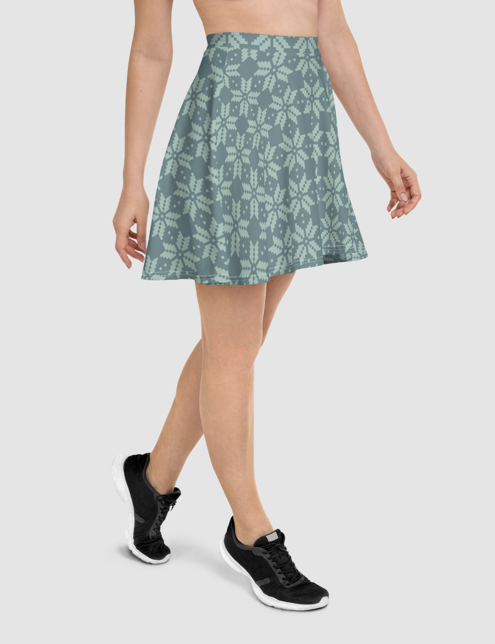 Vintage Aquamarine Plaid Festival | Women's Skater Skirt OniTakai