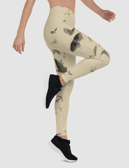 Vintage Butterfly Motif | Women's Standard Yoga Leggings OniTakai