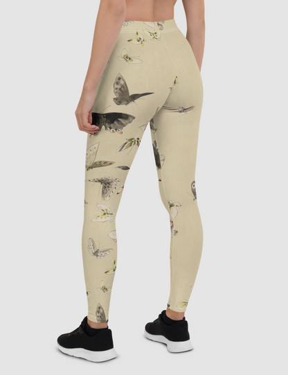 Vintage Butterfly Motif | Women's Standard Yoga Leggings OniTakai