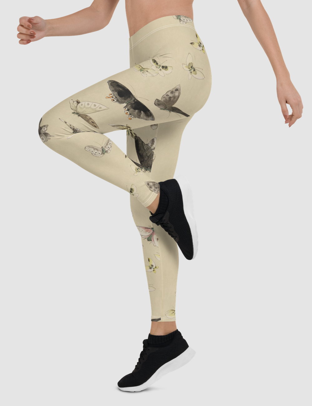 Vintage Butterfly Motif | Women's Standard Yoga Leggings OniTakai