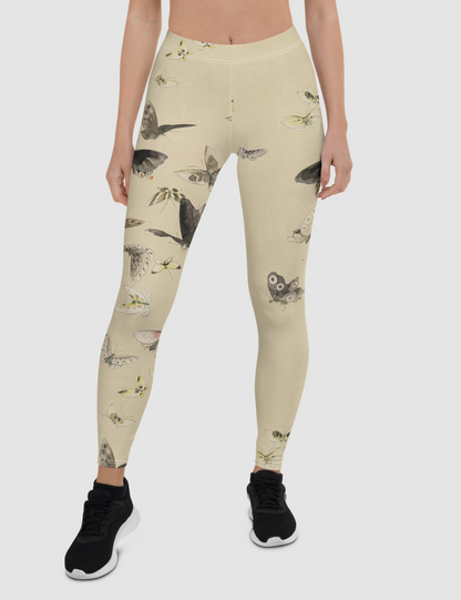 Vintage Butterfly Motif | Women's Standard Yoga Leggings OniTakai