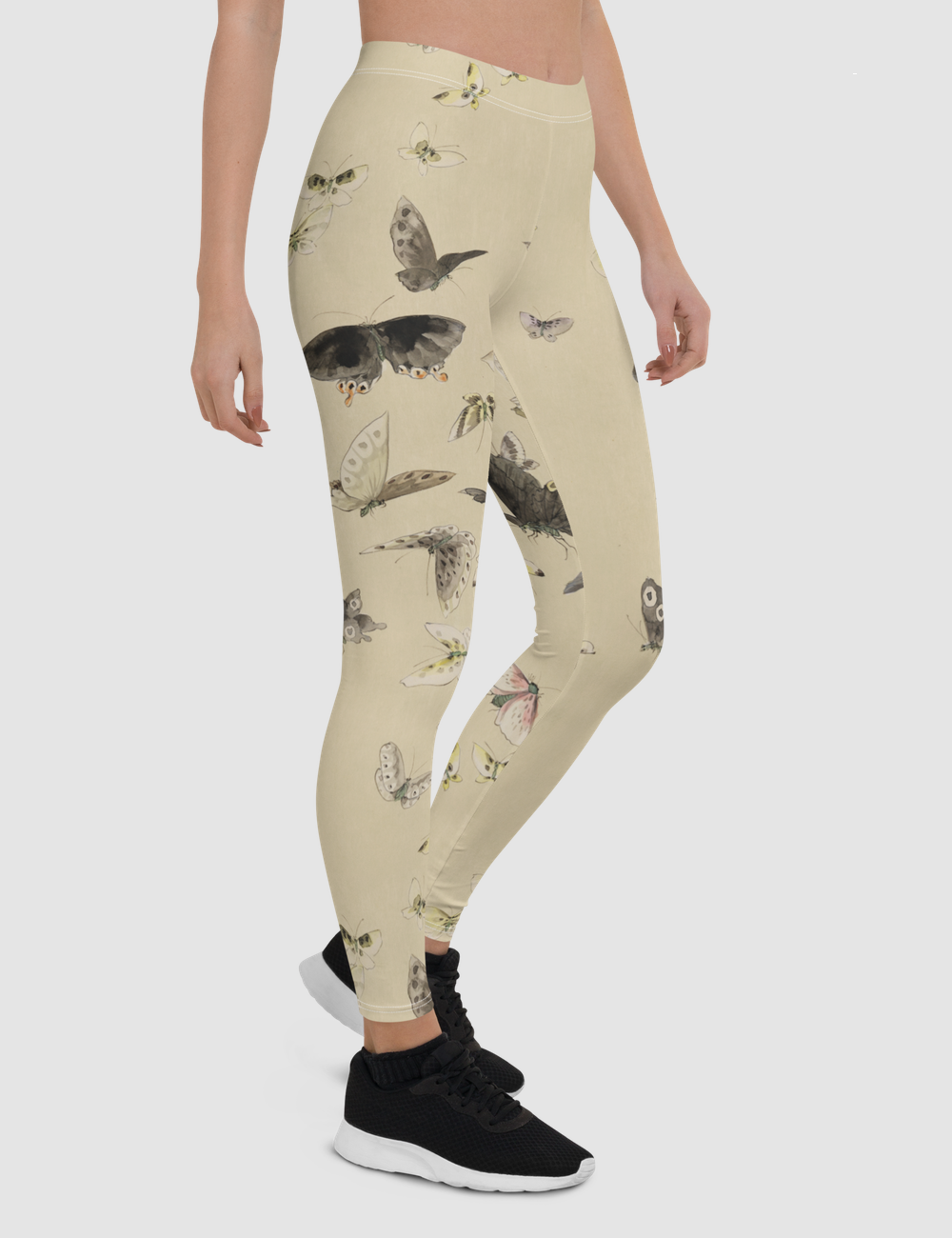 Vintage Butterfly Motif | Women's Standard Yoga Leggings OniTakai