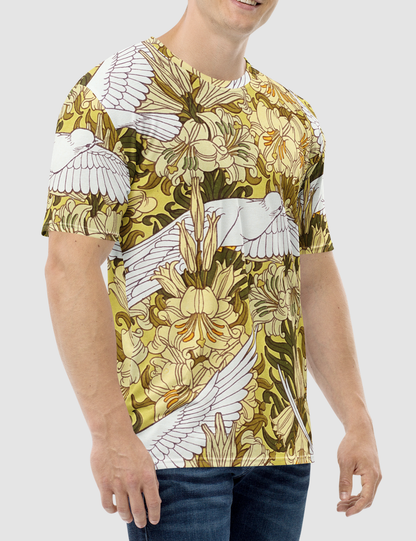 Vintage Floral Dove Pattern Men's Sublimated T-Shirt OniTakai
