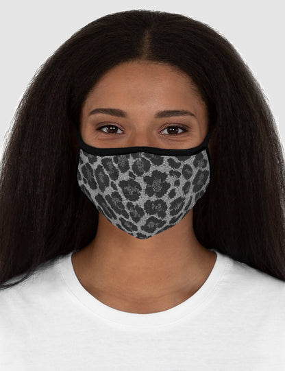 Vintage Grey Leopard Print Pattern | Fitted Double Layered Polyester Face Mask OniTakai