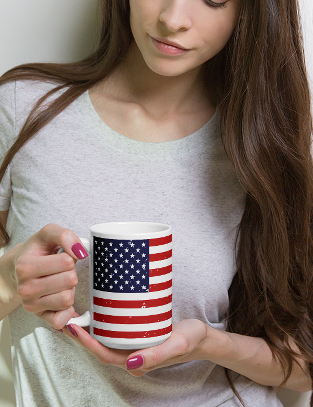 Vintage Grunge Style American Flag | Classic Mug OniTakai