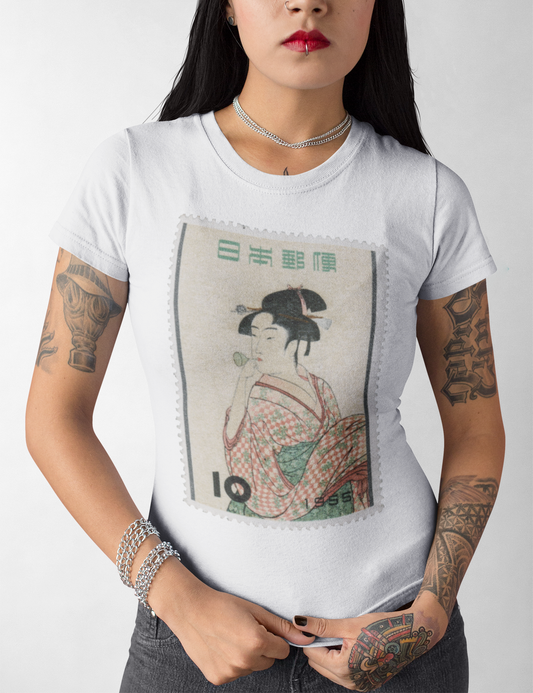 Vintage Japanese Postage | Women's Fitted T-Shirt OniTakai
