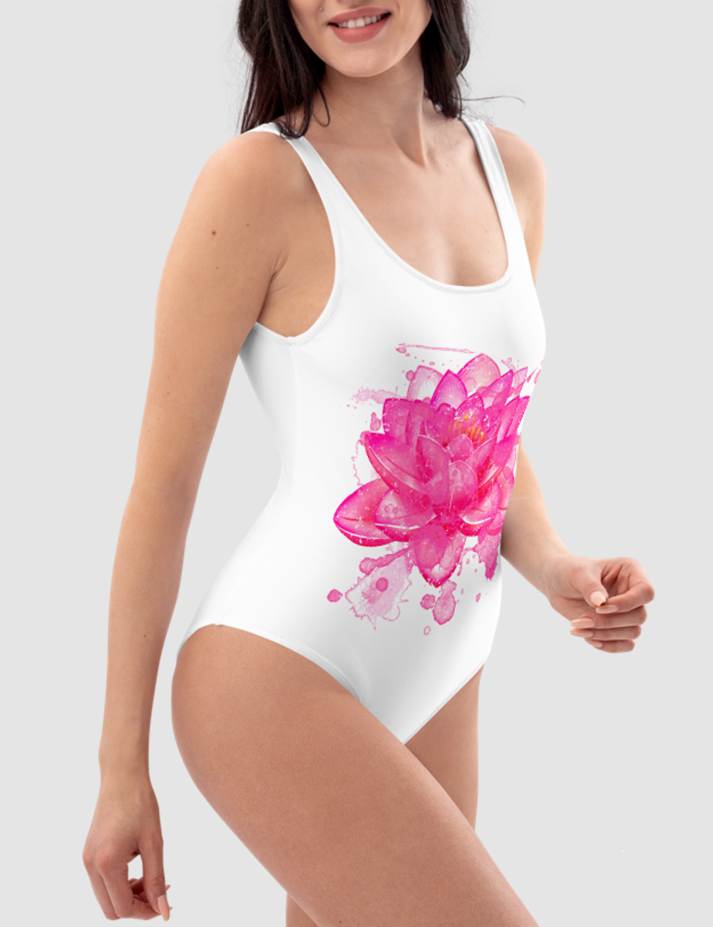 Vintage Lotus Flower | Women's One-Piece Swimsuit OniTakai