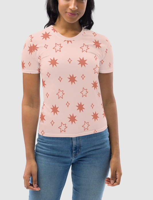 Vintage Pink Stars Women's T-Shirt OniTakai