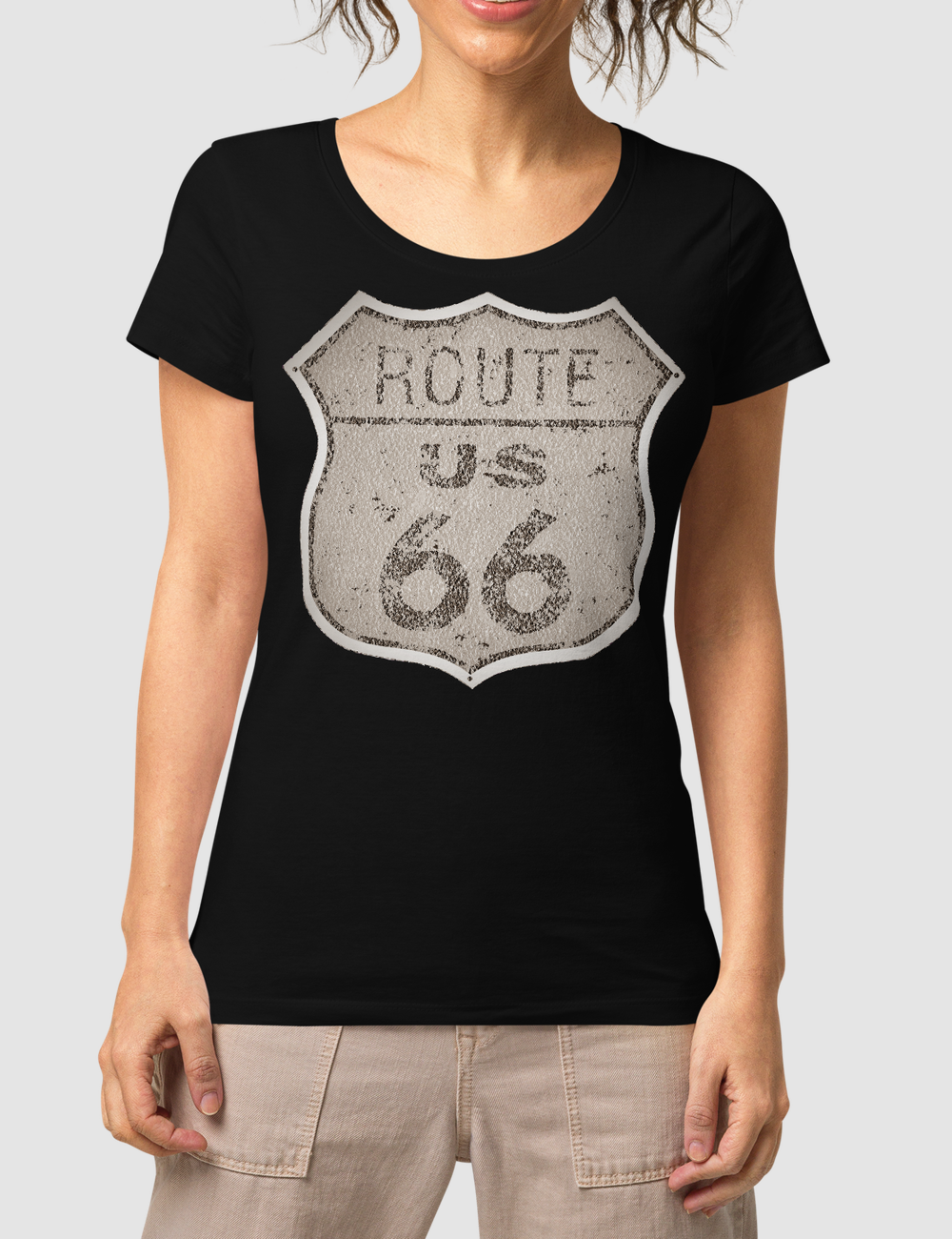 Vintage Route 66 | Women's Organic Round Neck T-Shirt OniTakai