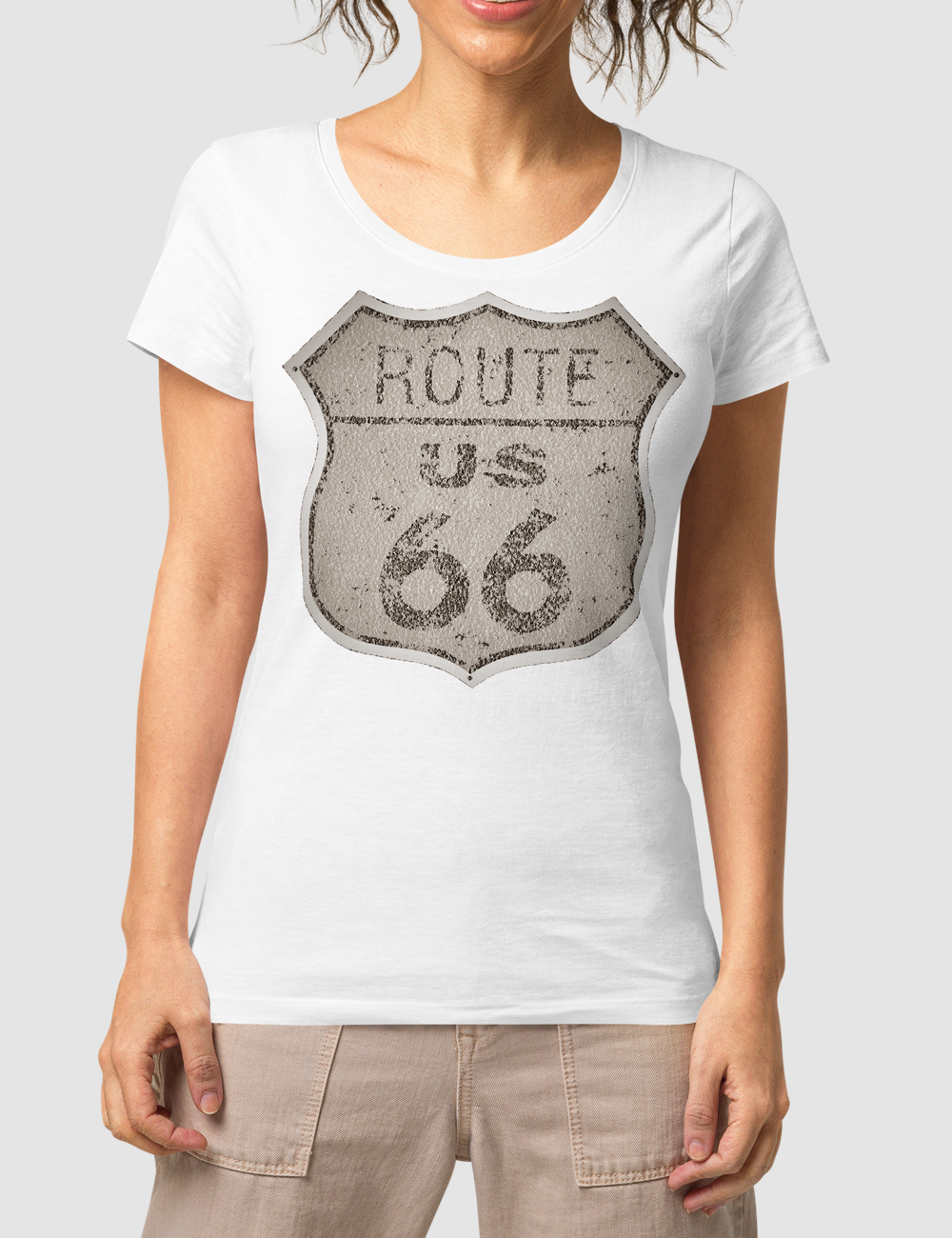 Vintage Route 66 | Women's Organic Round Neck T-Shirt OniTakai