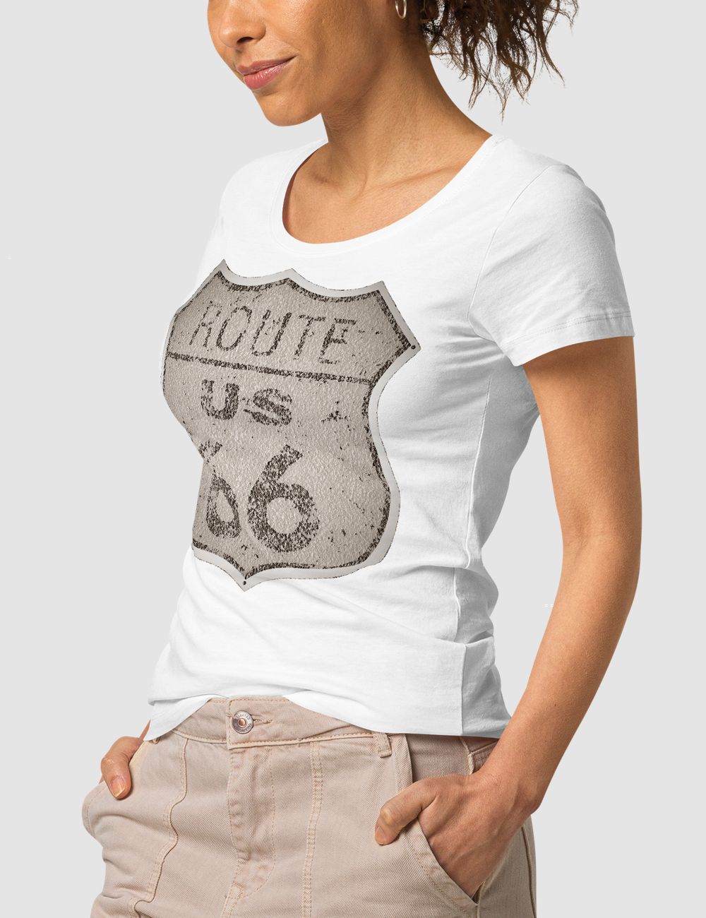 Vintage Route 66 | Women's Organic Round Neck T-Shirt OniTakai