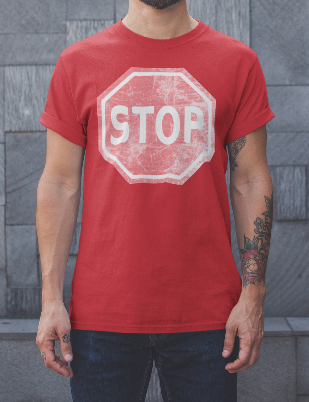 Vintage Stop Sign | T-Shirt OniTakai