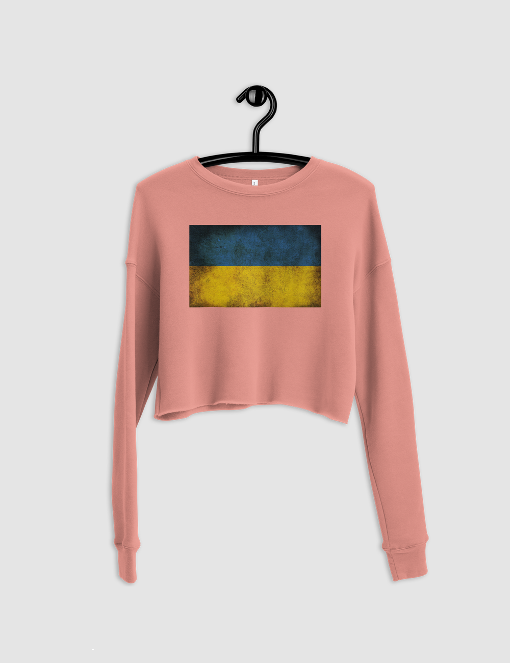 Vintage Ukrainian Flag Crop Sweatshirt OniTakai