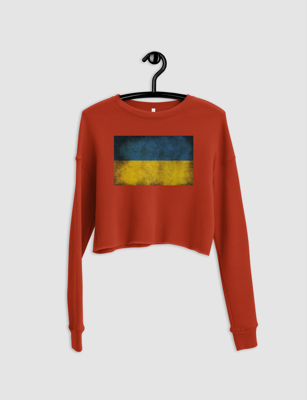 Vintage Ukrainian Flag Crop Sweatshirt OniTakai