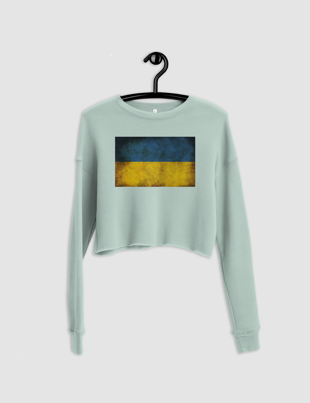 Vintage Ukrainian Flag Crop Sweatshirt OniTakai