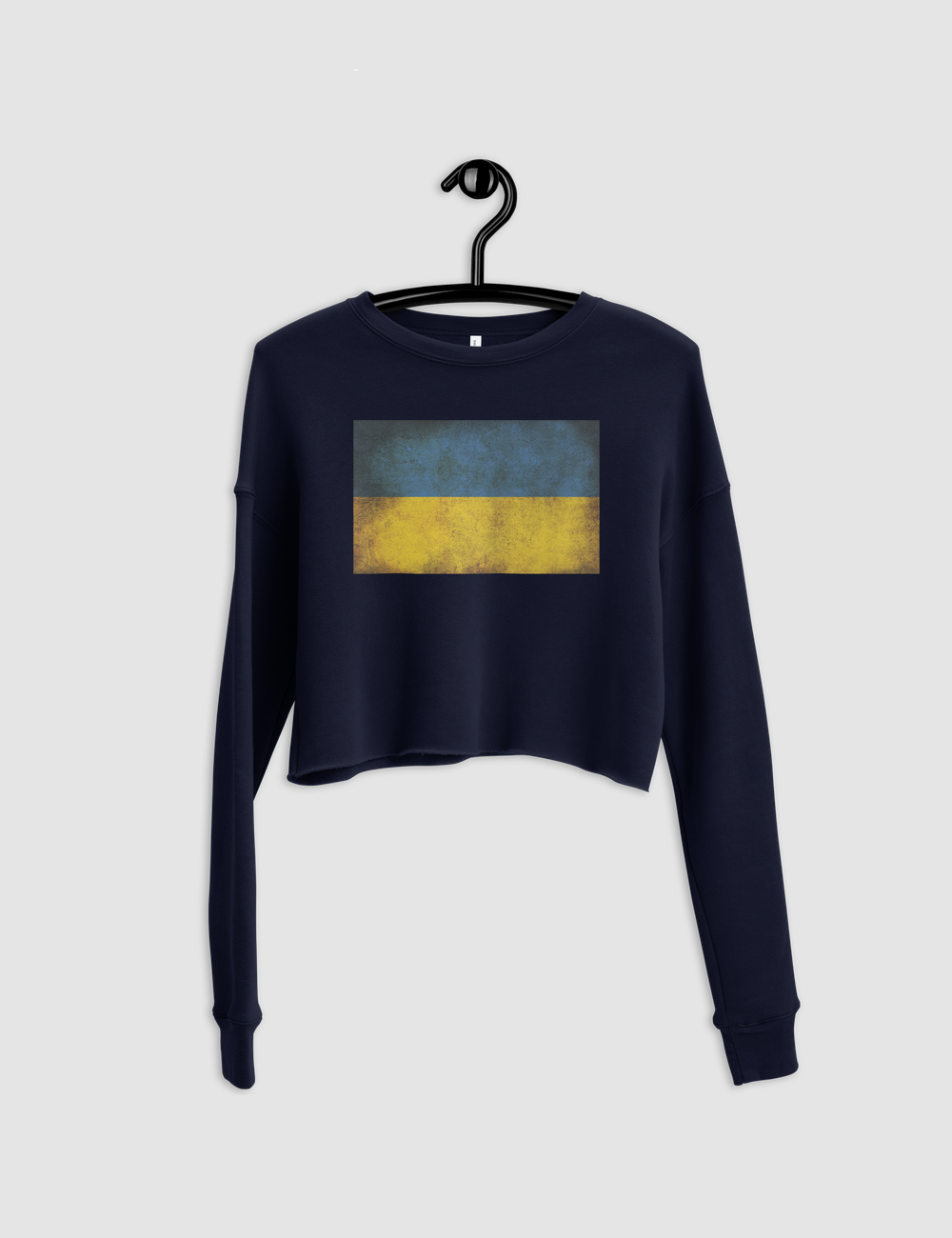 Vintage Ukrainian Flag Crop Sweatshirt OniTakai