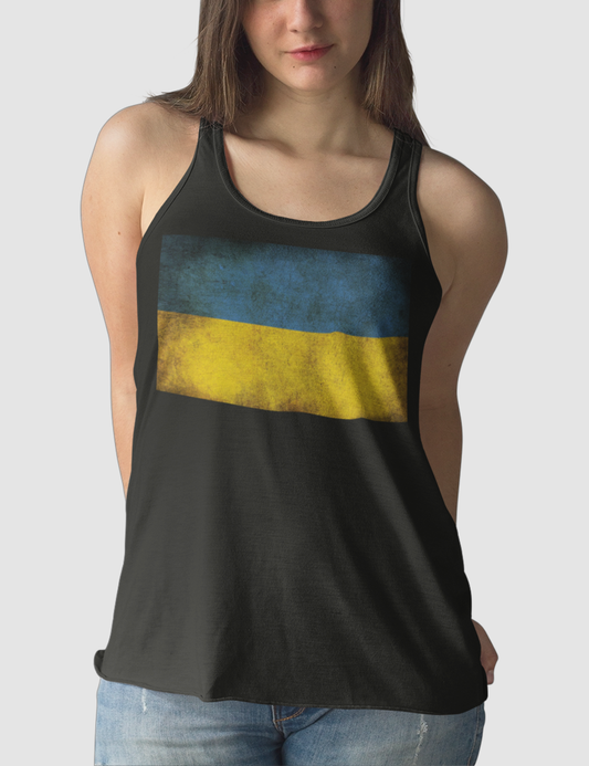 Vintage Ukrainian Flag Women's Cut Racerback Tank Top OniTakai