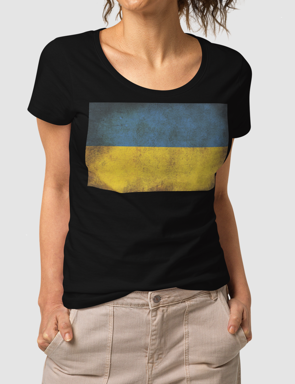 Vintage Ukrainian Flag | Women's Organic Round Neck T-Shirt OniTakai