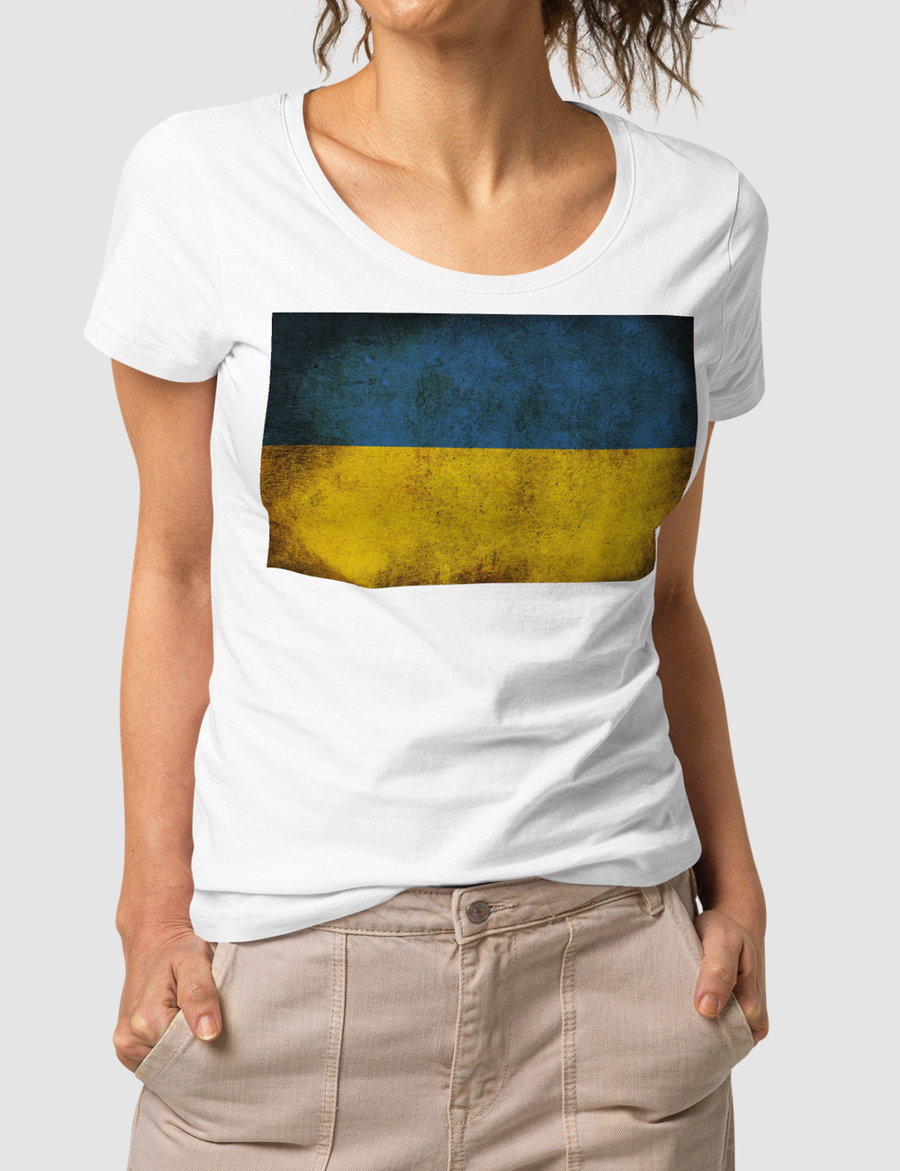 Vintage Ukrainian Flag | Women's Organic Round Neck T-Shirt OniTakai