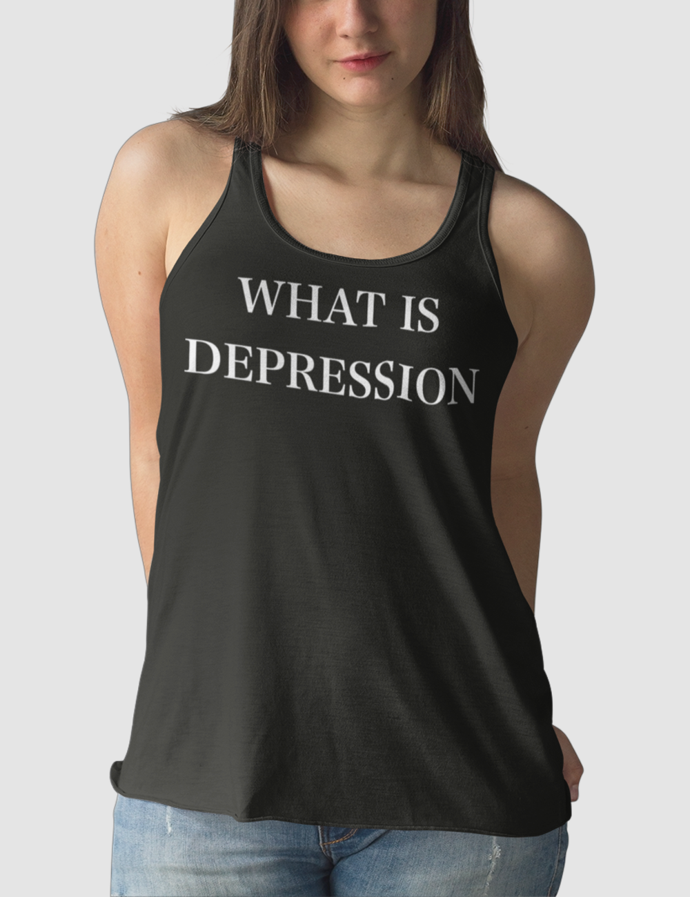 What Is Depression Women's Cut Racerback Tank Top OniTakai