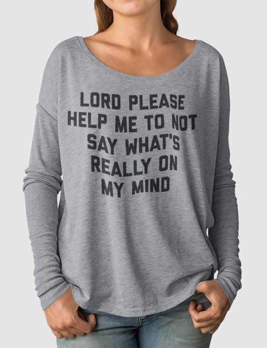 What's Really On My Mind | Women's Flowy Long Sleeve Shirt OniTakai