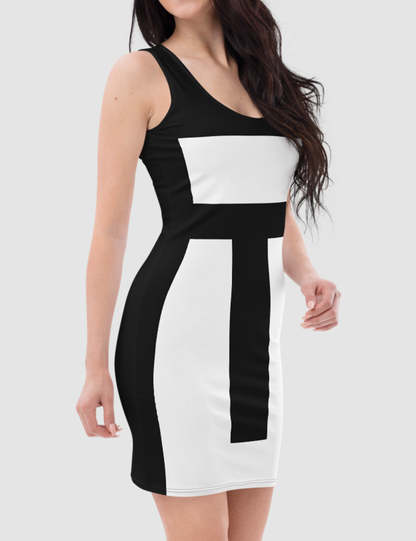 White Oni | Women's Sleeveless Fitted Sublimated Dress OniTakai