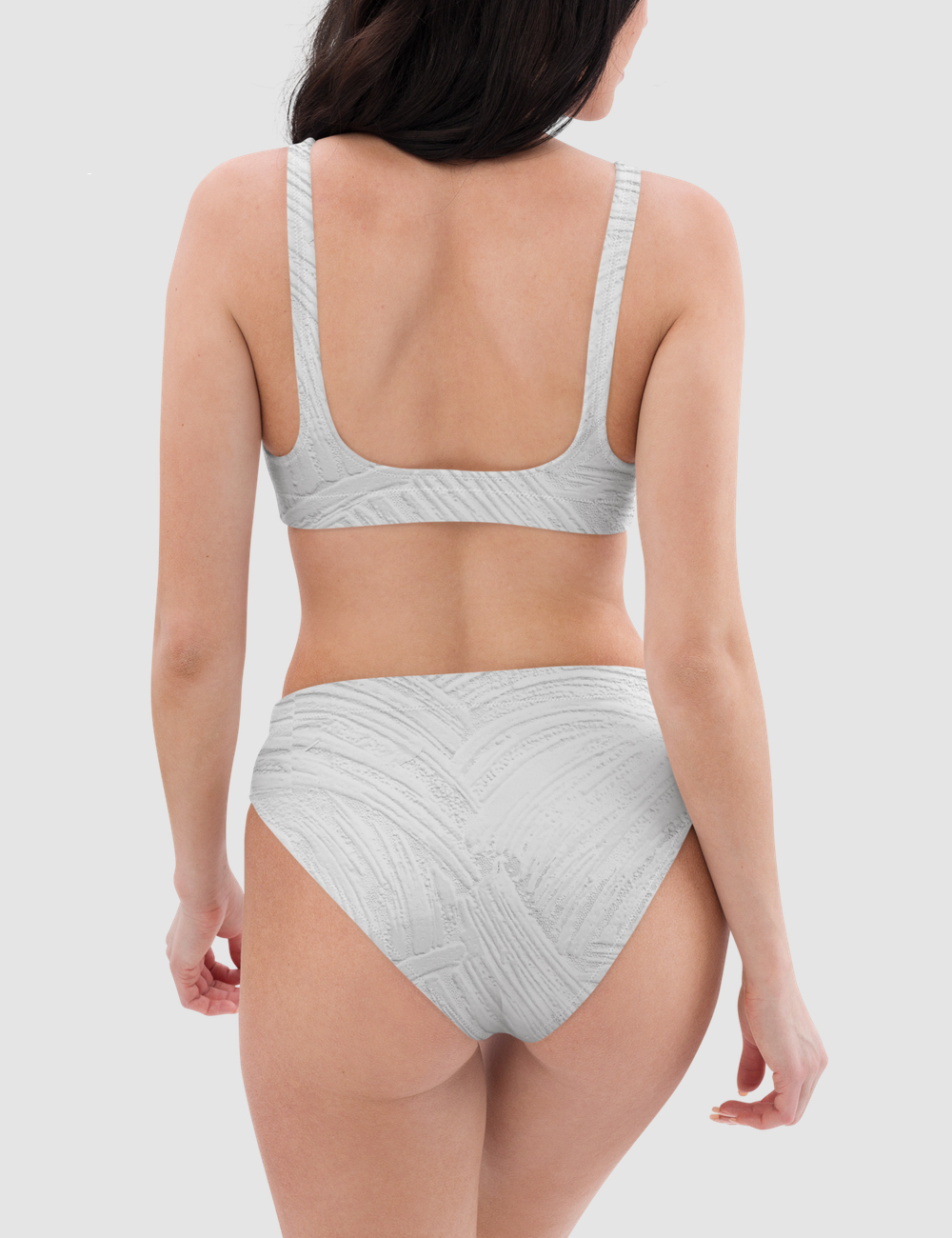White Plaster Paint Abstract | Women's Essential High-Waisted Bikini OniTakai