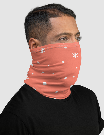 White Snow Pink Background | Neck Gaiter Face Mask OniTakai
