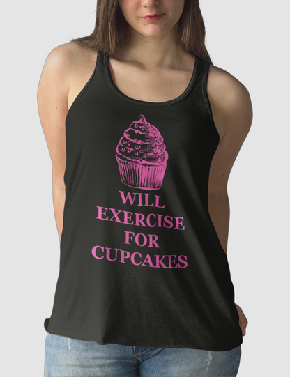 Will Exercise For Cupcakes | Women's Cut Racerback Tank Top OniTakai