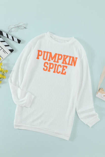 Women's Pumpkin Spice Graphic Pullover Knit Top OniTakai