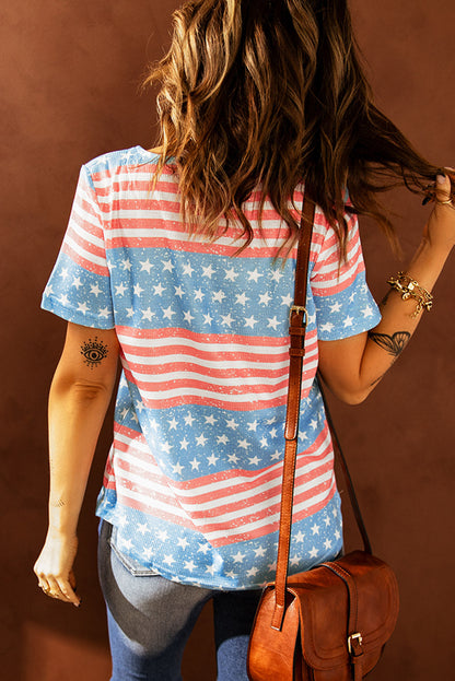 Women's Stars & Stripes USA Crisscross T-Shirt OniTakai