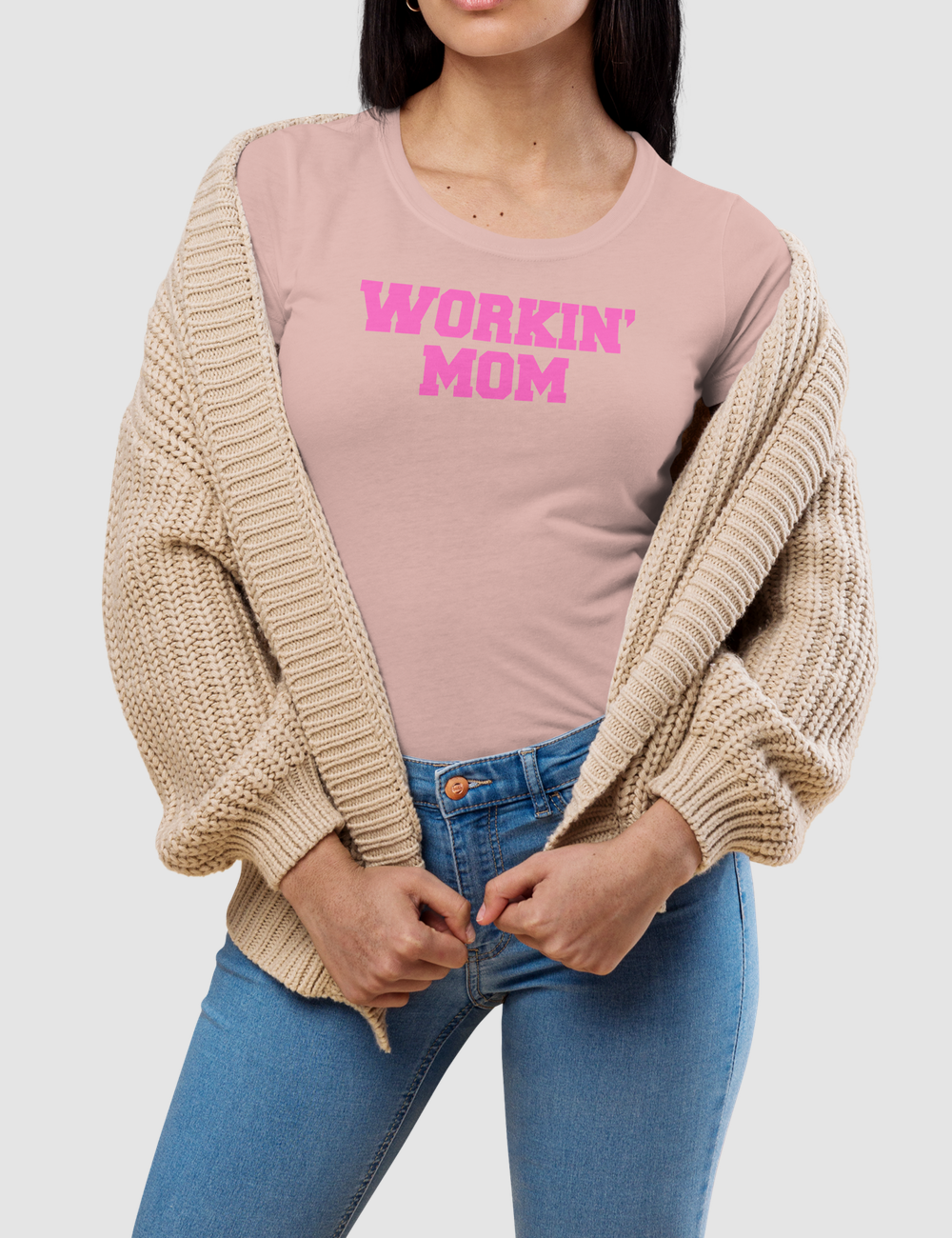 Workin' Mom | Women's Fitted T-Shirt OniTakai