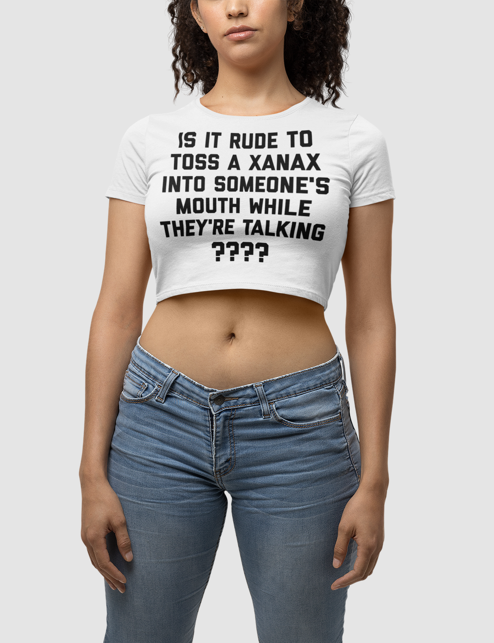 Xanax Women's Fitted Crop Top T-Shirt OniTakai