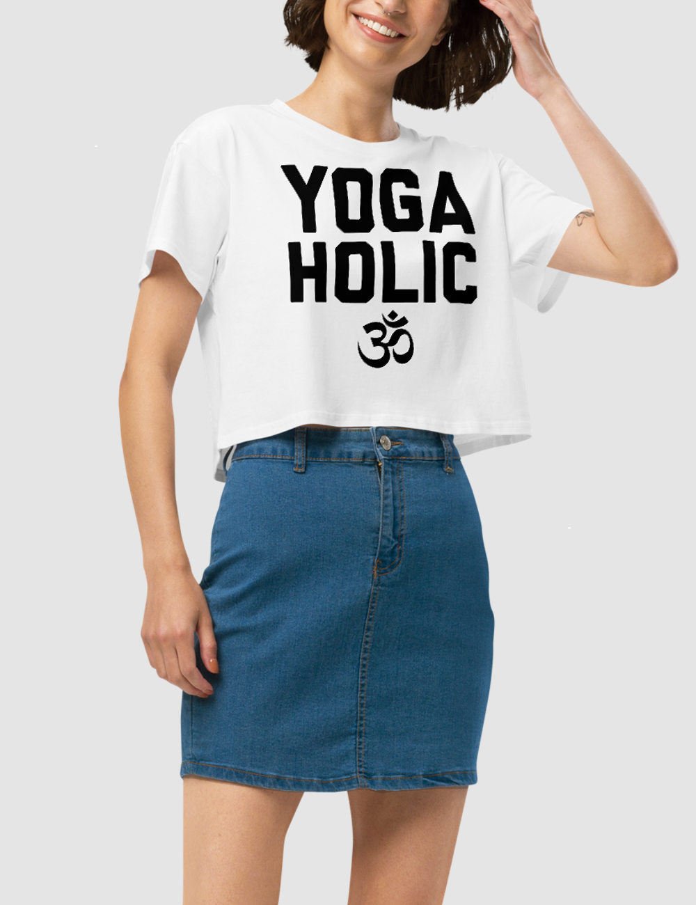 Yogaholic Women's Relaxed Crop Top T-Shirt OniTakai