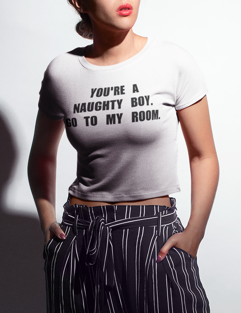 You're A Naughty Boy | Crop Top T-Shirt OniTakai