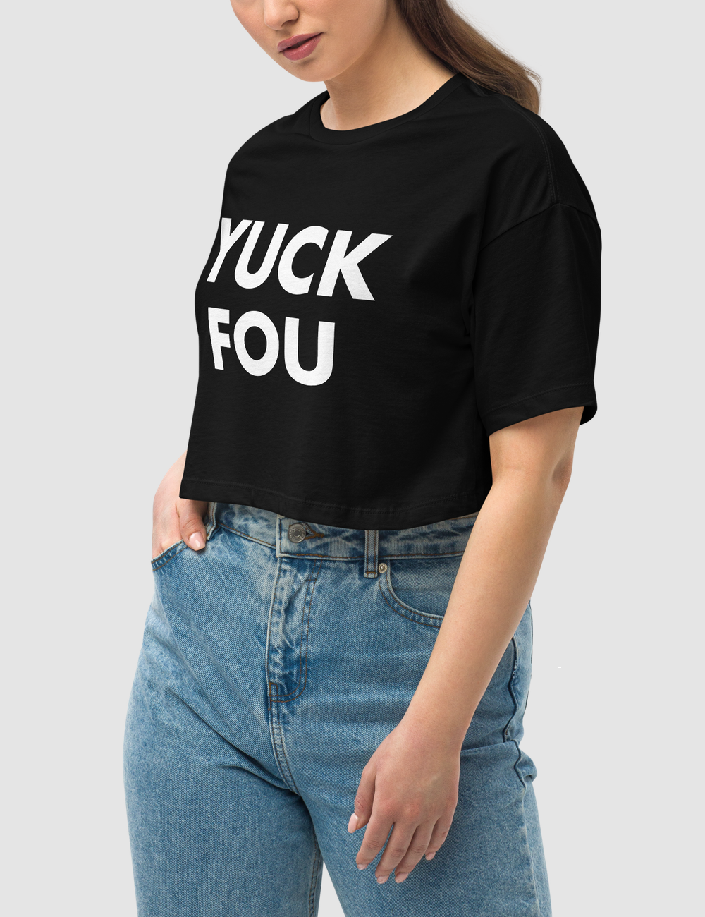 Yuck Fou | Women's Loose Fit Crop Top T-Shirt OniTakai